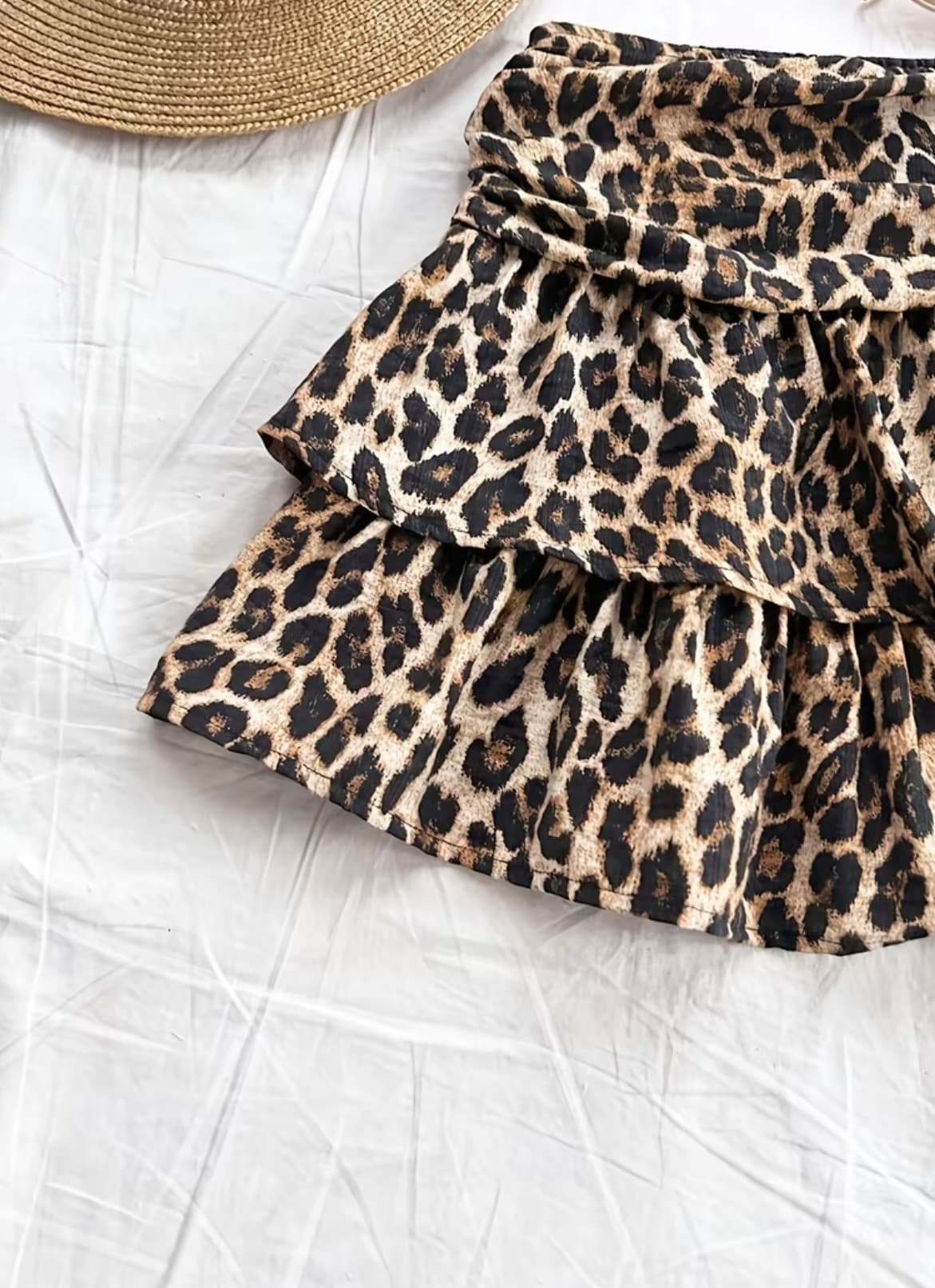 Ženska Mini Suknja sa Leopard Printom – Moderna Suknja sa Volanima - 3