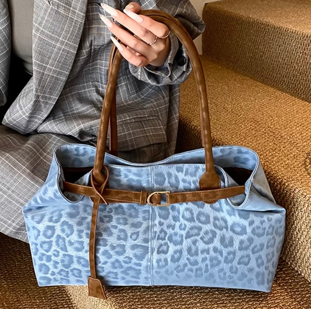 Ženska Elegantna Torba sa Leopard Printom – Moderna Shopper Torba - 1