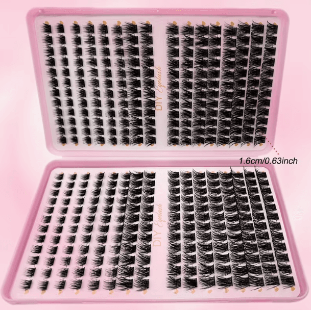DIY Set Veštačkih Trepavica – 384 Klaster Trepavice za Prirodan i Pun Efekat - 1