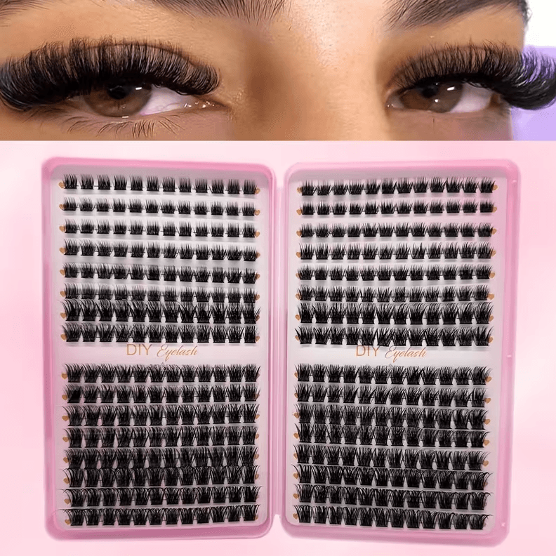 DIY Set Veštačkih Trepavica – 384 Klaster Trepavice za Prirodan i Pun Efekat - 3