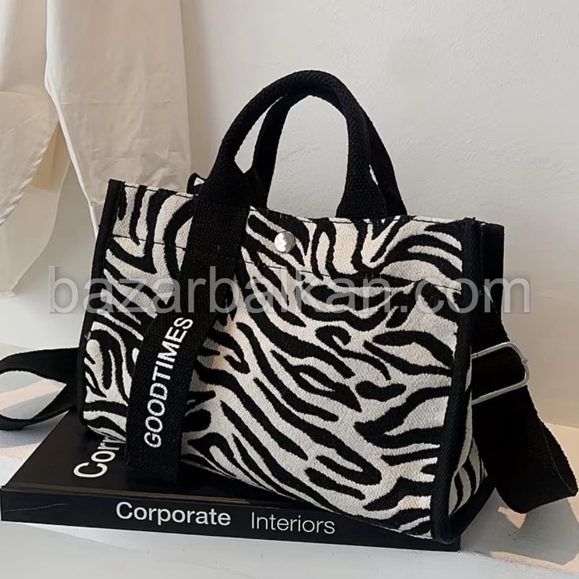 Zebra Desen Kadın Çanta - 1